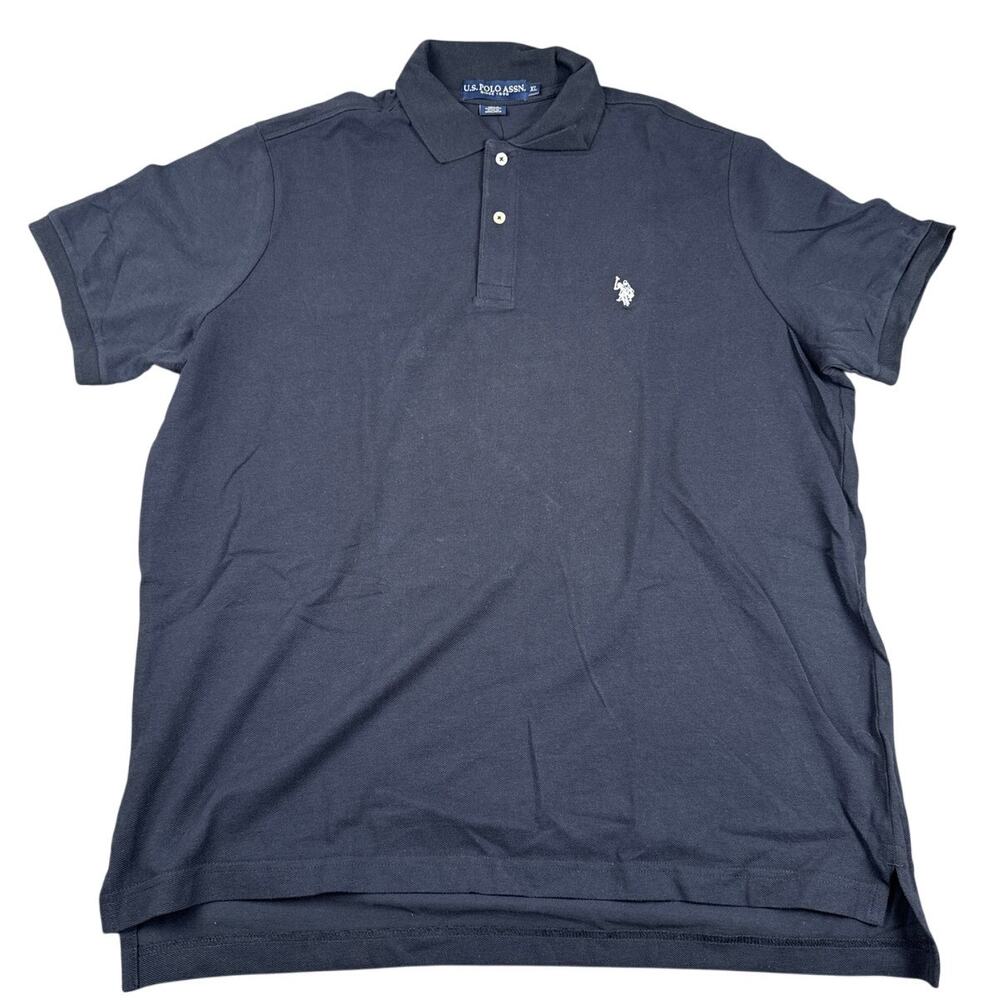 US Polo Assn. Pique Polo Shirt Mens Extra Large Black Classic Fit 116015
